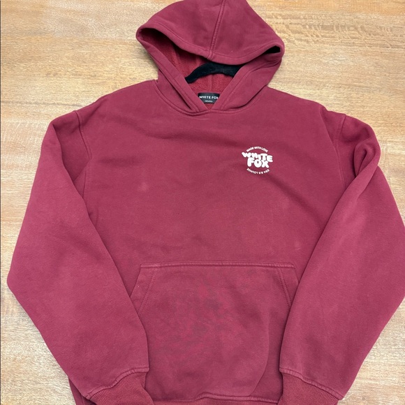 White Fox With Love For You Oversized Hoodie in Burgundy- 3XS/XXS - Picture 2 of 2